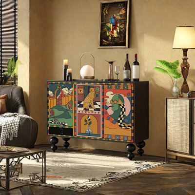 Atta Avenue French Retro Accent Cabinet Solid Wood Accent Cabinet